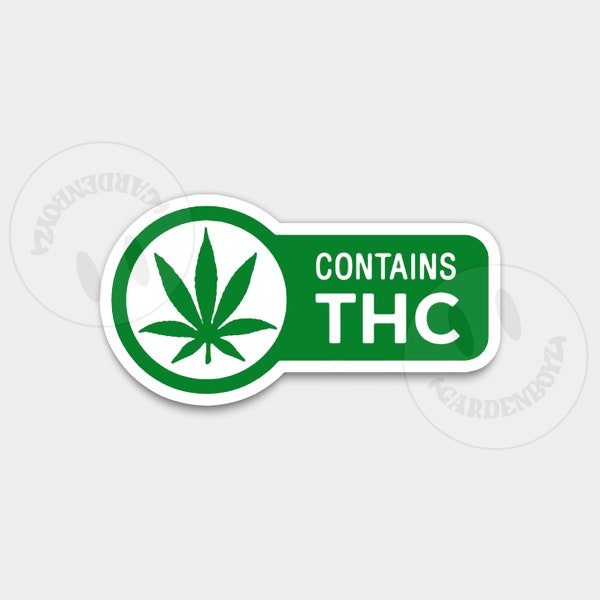 Contains THC Sticker