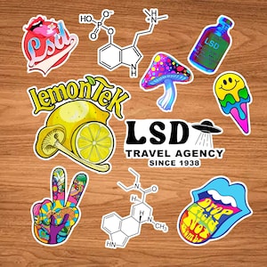 Psychedelic Sticker Pack | 10 High Quality Unique Psychedelia Themed Stickers