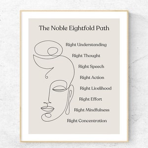 The Eightfold Path Poster - a digital downloadable poster - beige