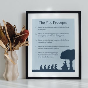 The Five Precepts Print- a Digital Downloadable Print - Light Blue - Etsy