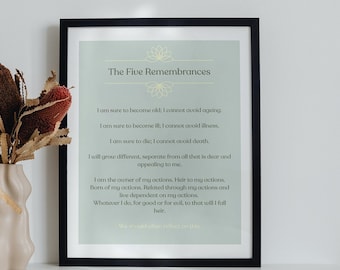 The Five Remembrances - digitale downloadbare print - lichtgroen