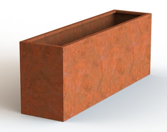 Corten Trough Planter | Metal Garden Planter | Flat Pack Design | Externally fixed