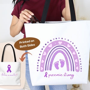 NICU Mom Tote Bag, NICU Mama Gift, Preemie Mom Gift,  NICU Warrior,  New Mom Gift, Preemie Baby Parent Gift, One Day at a Time Bag