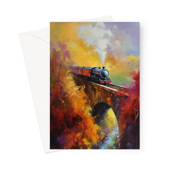 Steam Train Greeting Card | Vintage Steam Train Greeting Card | Perfect for Fathers Day