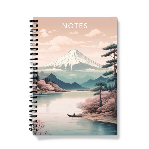 Mount Fuji Japan Notebook - A4/A5 Spiral Bound, Lined/Graph Paper - Perfect Christmas Present, Stocking Filler or Birthday Gift