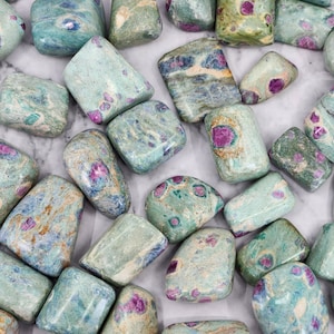 Ruby Fuchsite Polished Tumble Stone, Ruby in Kyanite, Ruby in Fuchsite Crystals, ChakraTumbled Stones, Reiki-Ready Gems