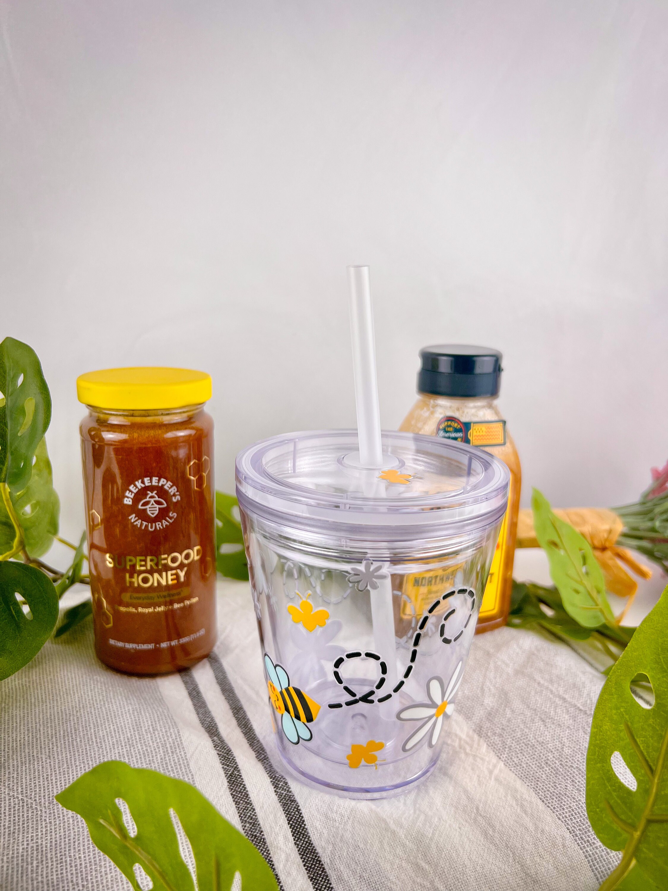 Honey Bee Clear Kids Cup, Gift for Kid, Plastic Tumbler, Reusable Cold Cup, Spill  Proof Kids Cup, Kids Tumbler, Kids Sip Cup 