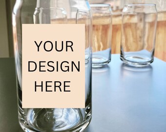 Custom Glass Tumbler, Glass Can, Designed by You