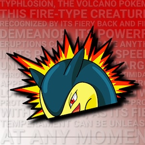Typhlosion Peeker Sticker - Holographic