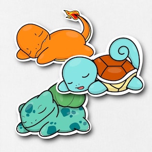 Kanto “Sleepy” Starter Stickers