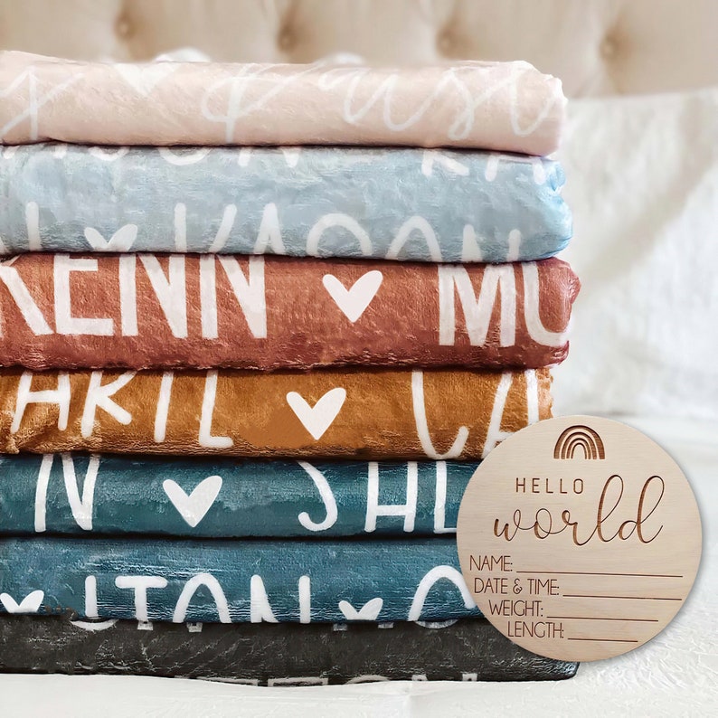 Personalized Kids Name Blanket, Multi Color Baby Blanket, Toddler Blanket, Baby Shower Gift, Custom Name Nursery Blanket, Newborn Bedding image 10