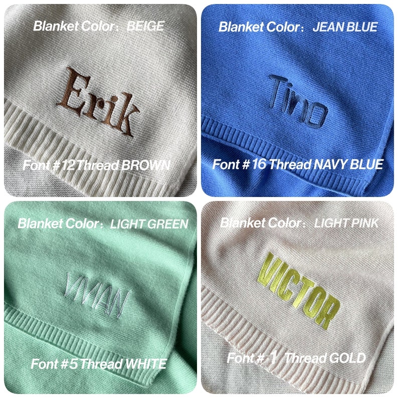 Baby Blanket, Baby Gift, Newborn Gift, Baby Shower Gift, Stroller Blanket, Soft Breathable Cotton Knit, Newborn Baby Gift, Personalized Name zdjęcie 9