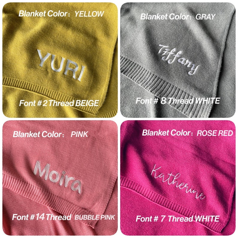 Baby Blanket, Baby Gift, Newborn Gift, Baby Shower Gift, Stroller Blanket, Soft Breathable Cotton Knit, Newborn Baby Gift, Personalized Name zdjęcie 2