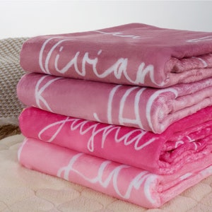 Personalized Kids Name Blanket, Multi Color Baby Blanket, Toddler Blanket, Baby Shower Gift, Custom Name Nursery Blanket, Newborn Bedding zdjęcie 2
