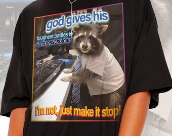 Ich bin nicht nur machen es Stop Opossum Shirt, Retro lustiges Waschbär-T-Shirt, Meme T-Shirts, weich entspanntes Unisex Baumwoll-Shirt, seltsame Shirts für Freunde