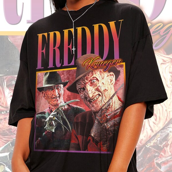 RETRO FREDDY KRUEGER Vintage T-Shirt, Nightmare Halloween Tshirt, Jason Voorhees T-Shirt Friday the 13th Horror Movie Halloween Shirt