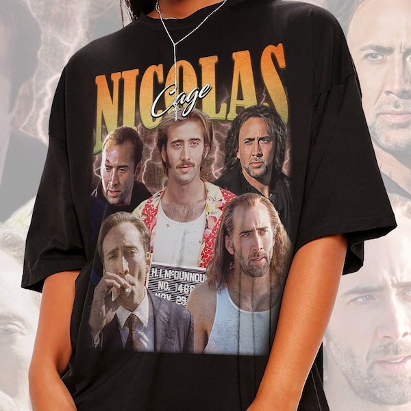 Nicolas Cage 90er Jahre Bootleg Rap Shirt, Nick Cage Parodie Shirt, Nic Cage Meme Shirt, Nikolaus Cage Geschenk