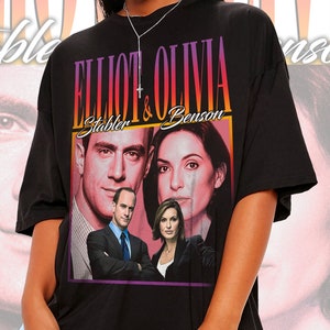 Elliot Stabler Olivia Benson Tshirt, Law And Order SVU Homage Retro 90's Vintage Tshirt, Elliot and Olivia, Law And Order Series Fans Gift