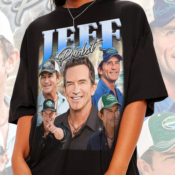 Chemise JEFF PROBST, sweat-shirt Jeff Probst, T-shirt Jeff Probst, produits dérivés Jeff Probst, chemise rétro des années 90 Jeff Probst Survivor, sweat à capuche Jeff Probst