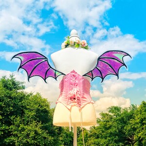 Costume Dragon Bat Wings for Photoshoot Adult Size Cosplay Large Teal Green Purple Iridescent Rave Fantasy Wearable