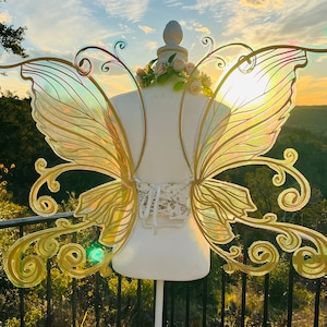 Adult Cosplay Fairy Wings - Pink Purple to Green Gold Angel Butterfly Rave Festival Fantasy Extra Large Angel Costume