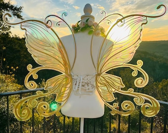 Adult Cosplay Fairy Wings - Pink Purple to Green Gold Angel Butterfly Rave Festival Fantasy Extra Large Angel Costume
