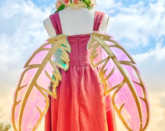 Feather Wings Adult Cosplay Fairy Wings Pink Purple to Green Gold Angel Butterfly Festival Fantasy Extra Large Costume