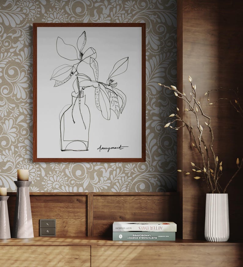 Pen and Ink Botanical Art Print - Etsy