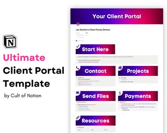 Plantilla definitiva para el portal de clientes para autónomos, emprendedores individuales y propietarios de pequeñas empresas que gestionan entregables y proyectos de forma remota