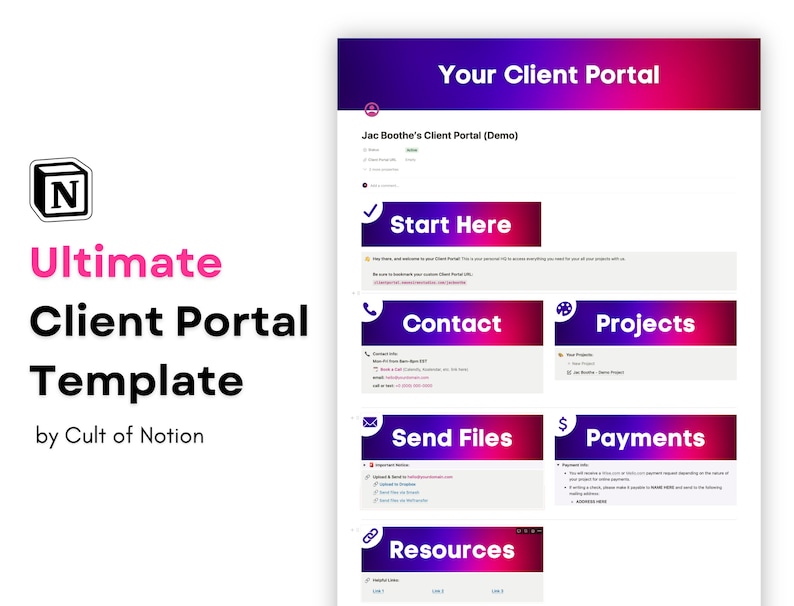 Ultimate Client Portal Notion Template for Freelancers, Solopreneurs ...