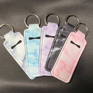 thumbnail image 2 of Sublimation Chapstick Holder Blanks Bulk Blank Neoprene Lipstick Holder Keychain Travel For Women DIY Key Ring 2 of 14