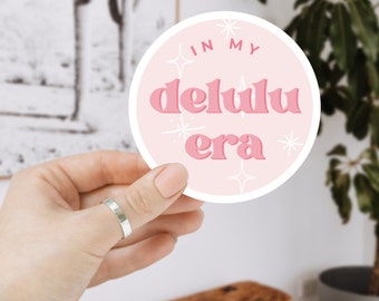 In My Delulu Era, book sticker, kindle sticker, water bottle, booktok