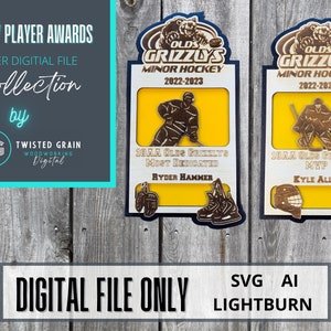 Hockey Player Awards - Hockey Team Gift - Laser Cut File - Digital Download  - Digital Cut File