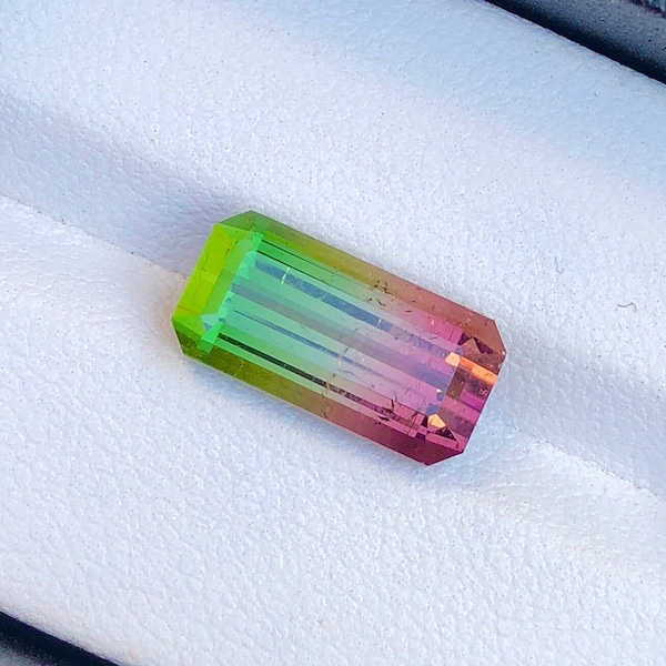 5.8 Cts Natural Bicolor Tourmaline Loose Gemstone,Faceted Bi Color Tourmaline Gemstone For Jeweller Loose Bicolored Tourmaline