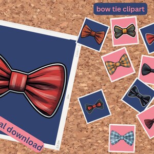 Bowtie Clipart Bundle - Parfait pour Scrapbooking, Web Design, Invitations - Utilisation commerciale SVG et Fichiers PNG