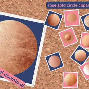 Unique Rose Gold Circle Clipart Bundle, PNG & SVG, More Designs Perfect for Scrapbooking, Card Making, Web Design and More, Commercial Use