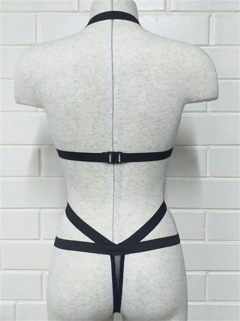 Strap U Laced Seductress Lace Crotchless Panty Harness with Garter Straps