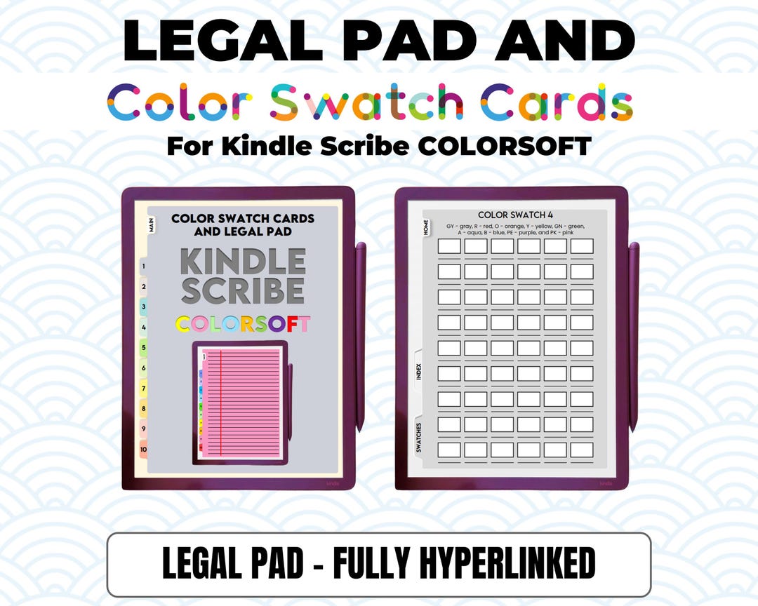 For Kindle SCRIBE Colorsoft - Color Swatch Cards, Savings Challenge ...