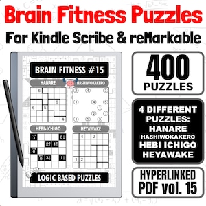 Brain Fitness Puzzle Collection #15 | 400 puzzles | Digital Puzzle Book | Hyperlinked PDF For E-Ink Tablets Kindle Scribe, Android and iPad