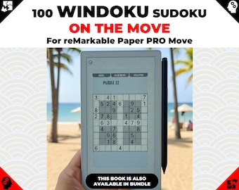 100 Windoku Sudoku Designed for reMarkable Paper Pro MOVE | Proper With Unique Solutions | Hyperlinked PDF file | Brain Teasers
