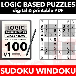 100 Sudoku Windoku Puzzles 9×9 For Kindle Scribe | Learn to Solve Series | Digital Puzzle Book | Volume 1 | Brain teasers