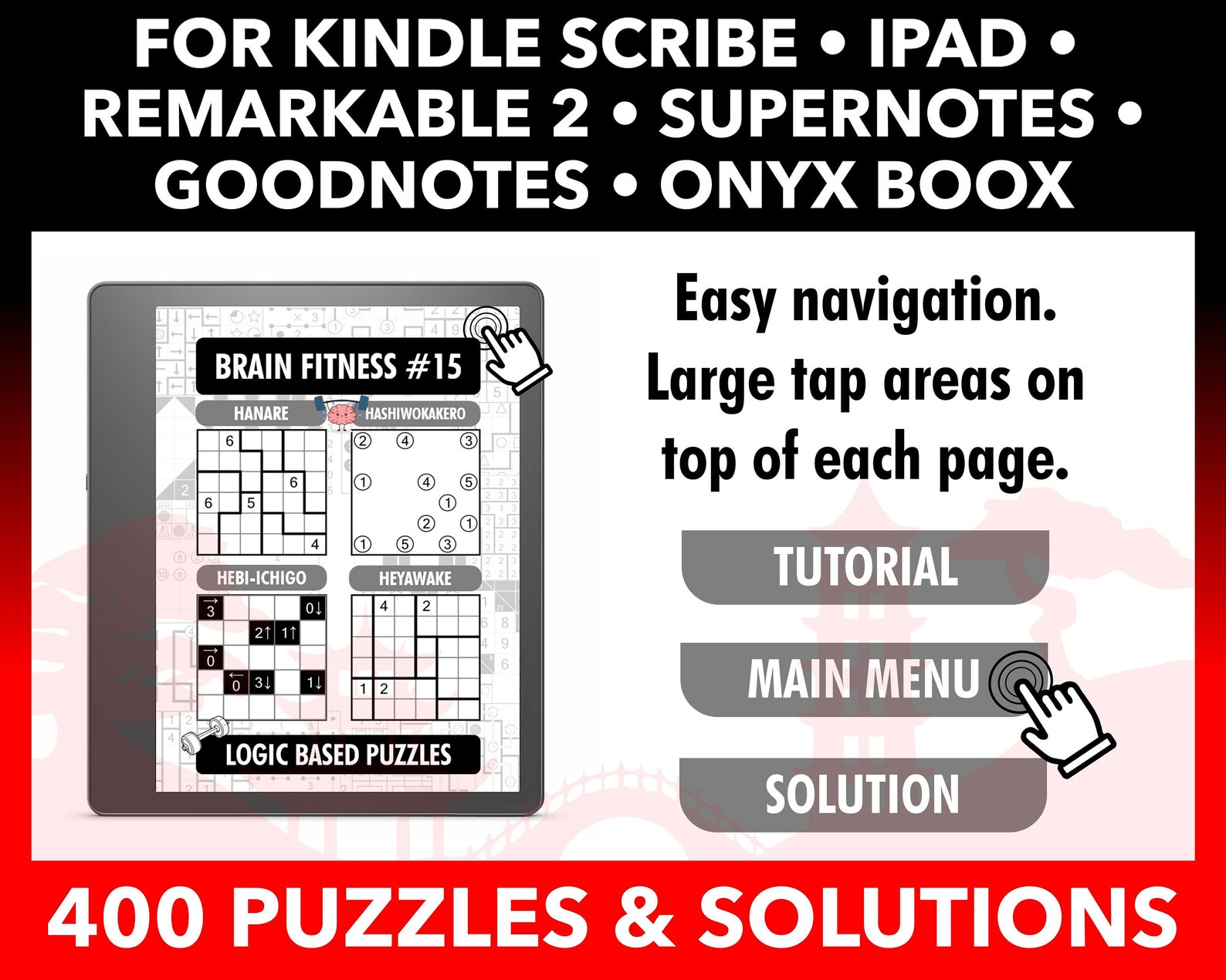 Brain Fitness Puzzle Collection #15 | 400 Puzzles | Digital Puzzle Book ...