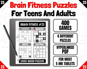 Kindle Scribe Brain Fitness Puzzle Collection #23 | Hyperlinked PDF | Remarkable 2, Android, iPad | Hours Of Entertainment | 400 Puzzles