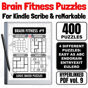 Digital Puzzle Book For Kindle Scribe, Android and iPad PDF | E-Paper Puzzle Collection #9 | 400 puzzles | Hyperlinked PDF