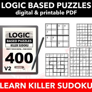 400 cuadrículas de sudokus asesinos 4689 / Serie &quot;Aprende a resolver&quot; / Libro de acertijos digital / Volumen 2 / PDF con hipervínculos para lectores electrónicos y tabletas
