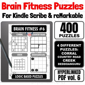 Digital Puzzle Book | Hyperlinked PDF For Kindle Scribe, Android and iPad | Brain Fitness Puzzle Collection #6 | 400 puzzles
