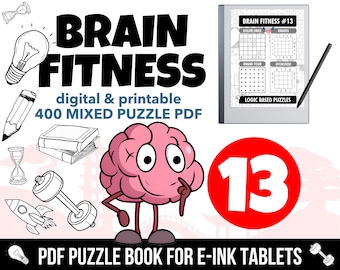 Collection de puzzles de remise en forme cérébrale #13 | 400 casse-tête | Livre numérique de puzzles | PDF hypertexte | Kindle Scribe, Remarkable 2, Android et iPad