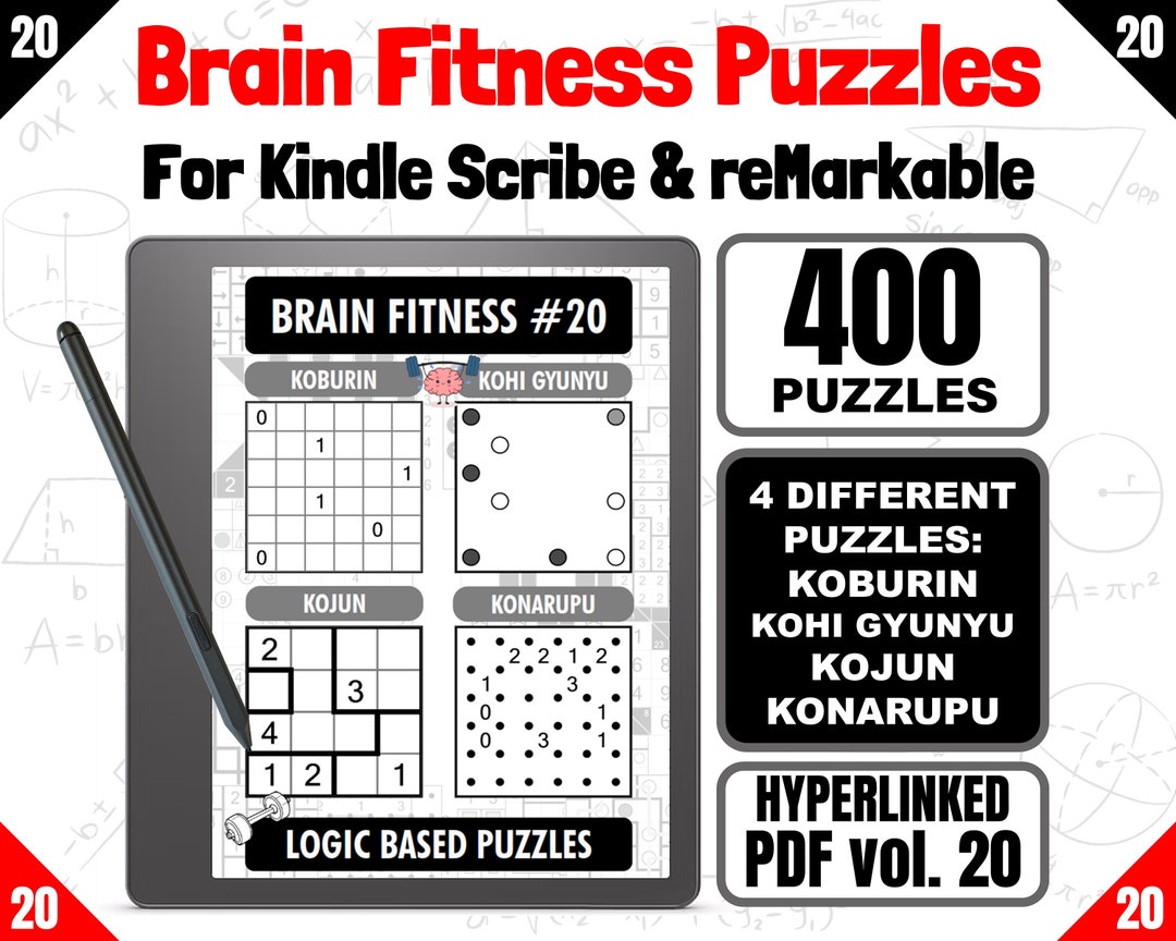 Brain Fitness Puzzle Collection #20 | Hyperlinked PDF for Kindle Scribe ...