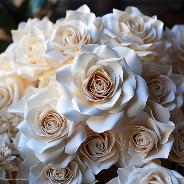 3D 4K White Rose Background, White Roses, Flowers for Decor