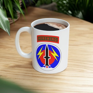 Pershing 2 Missile Ceramic Coffee Mug (11 oz) for Military and History Enthusiasts | US Army | Nuclear | Russian | Cold War | Defense